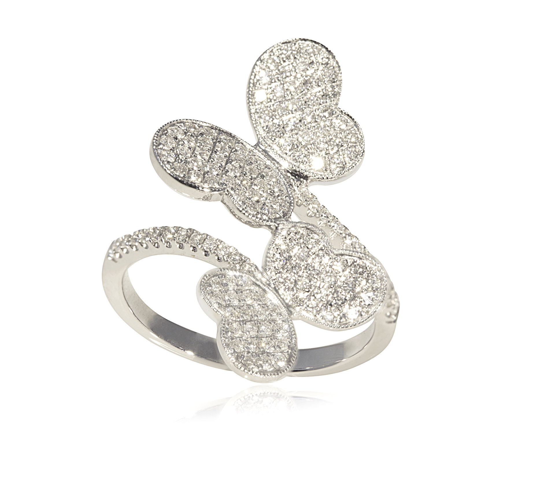 Diamond Double Butterfly Ring