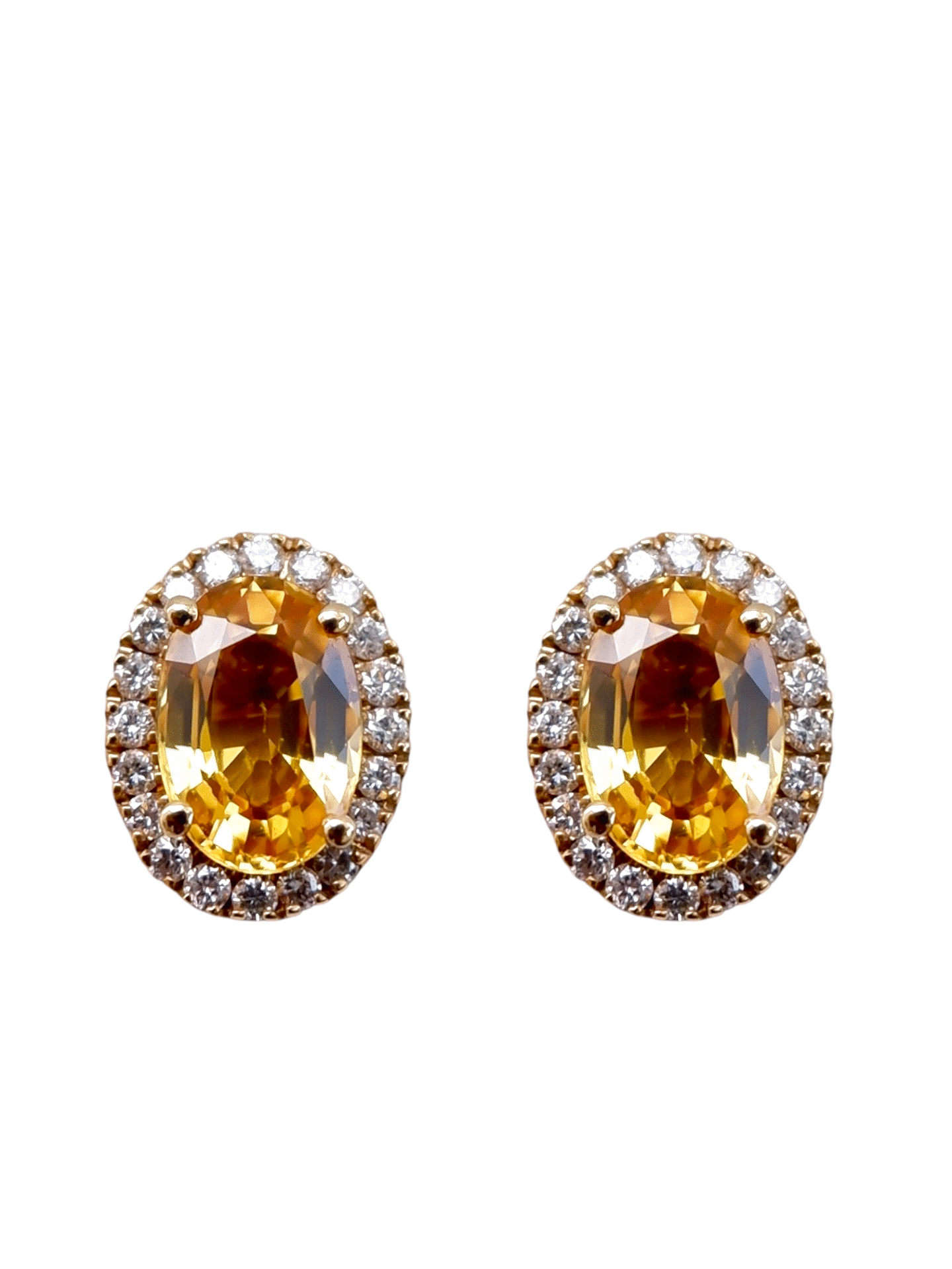 Diamond Forsythia Yellow Sapphire Earrings