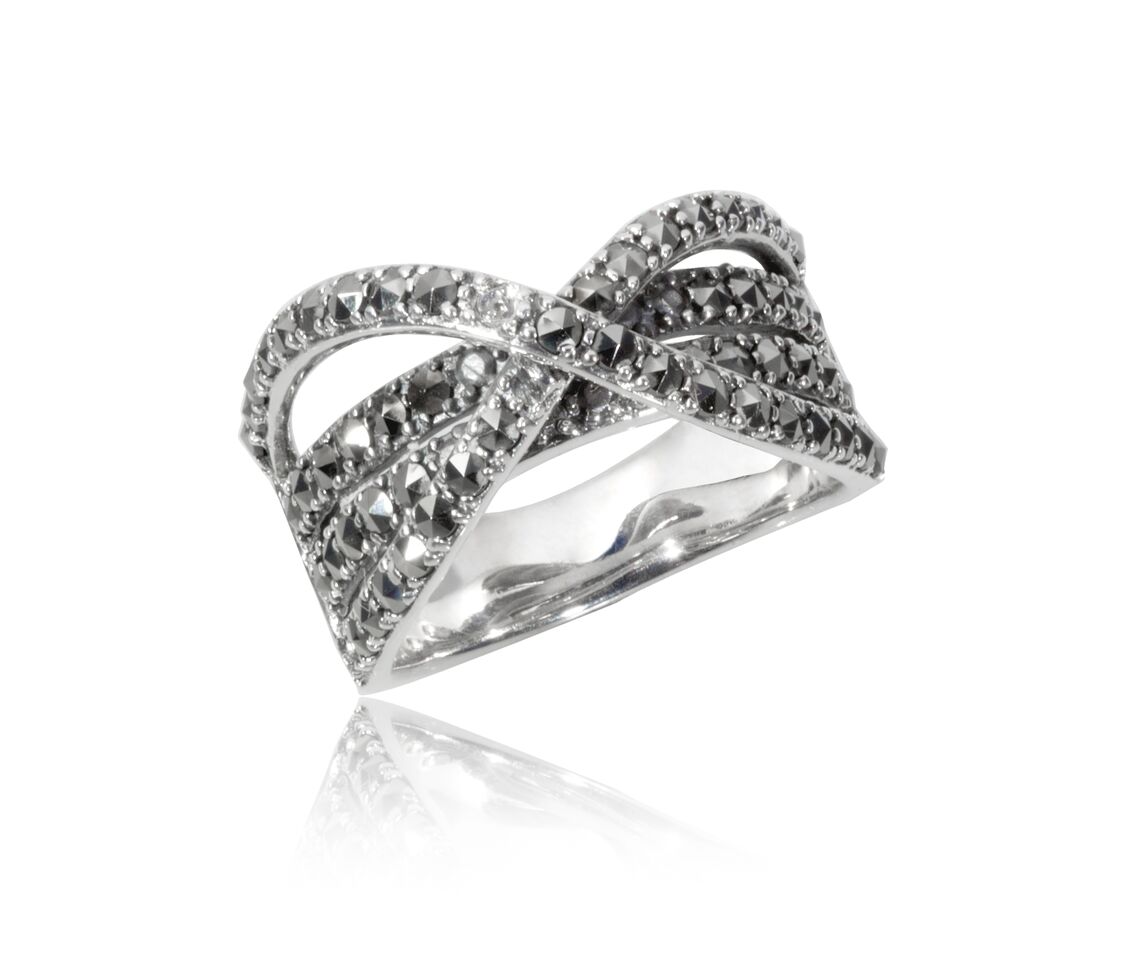 Simply Marcasite Crossover Bands Ring